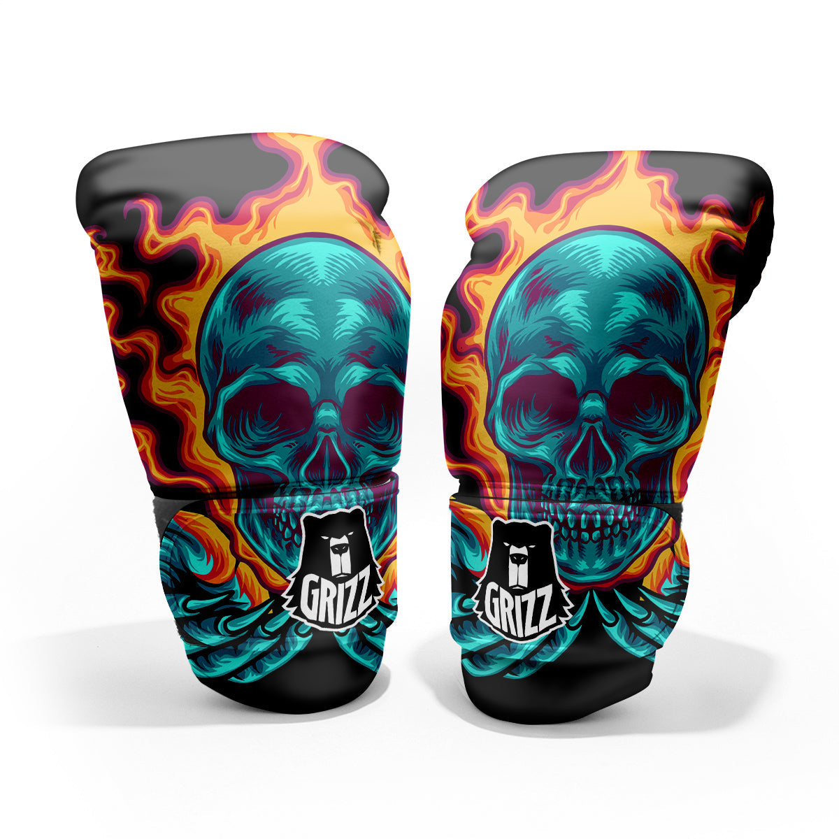 Skull Burning Print Pro Boxing Glove