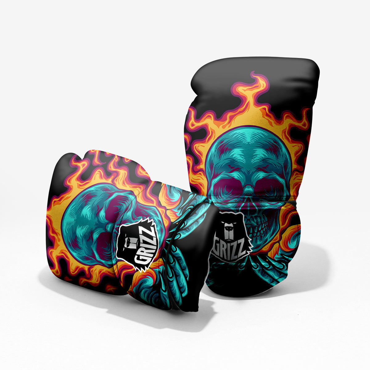 Skull Burning Print Pro Boxing Glove