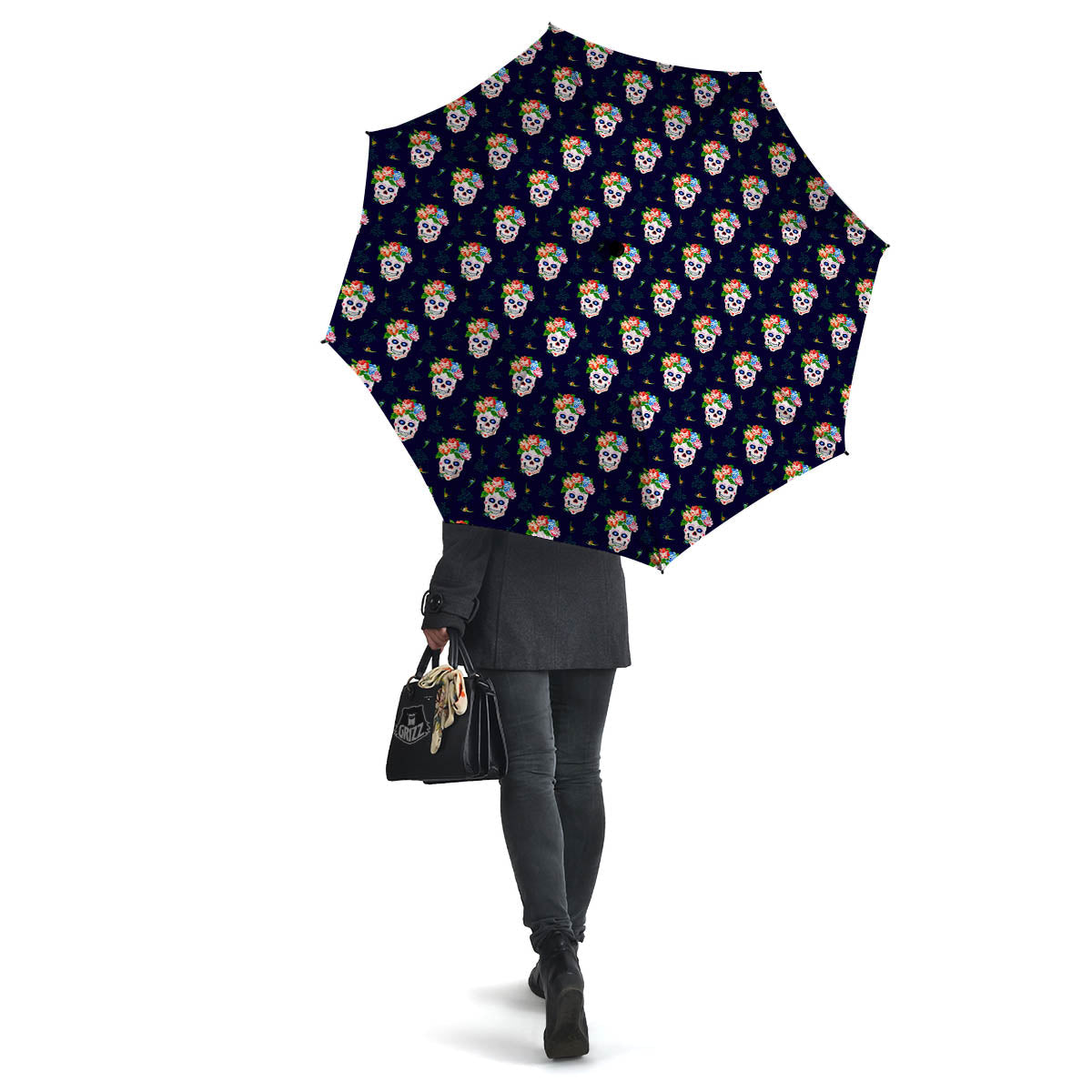 Skull Calavera Girl Print Pattern Umbrella-grizzshop