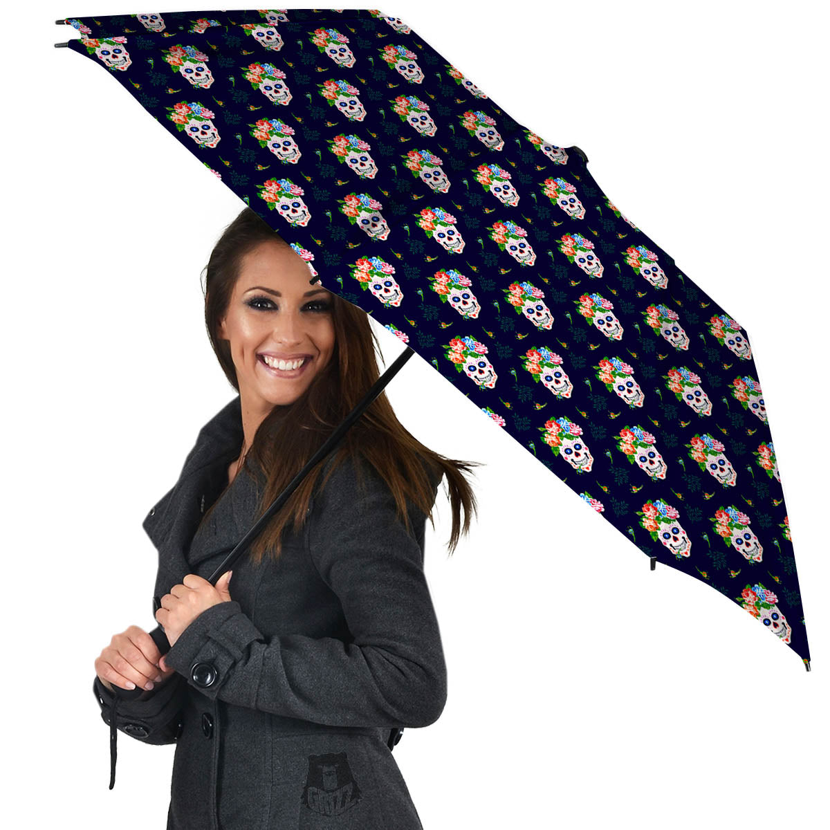 Skull Calavera Girl Print Pattern Umbrella-grizzshop