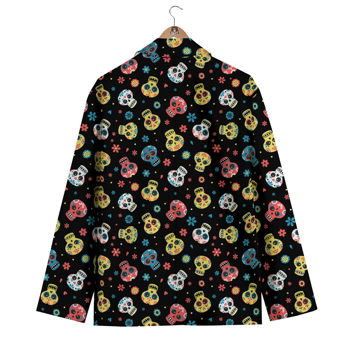 Skull Calavera Print Pattern Men's Blazer-grizzshop