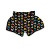 Skull Calavera Print Pattern Muay Thai Boxing Shorts-grizzshop