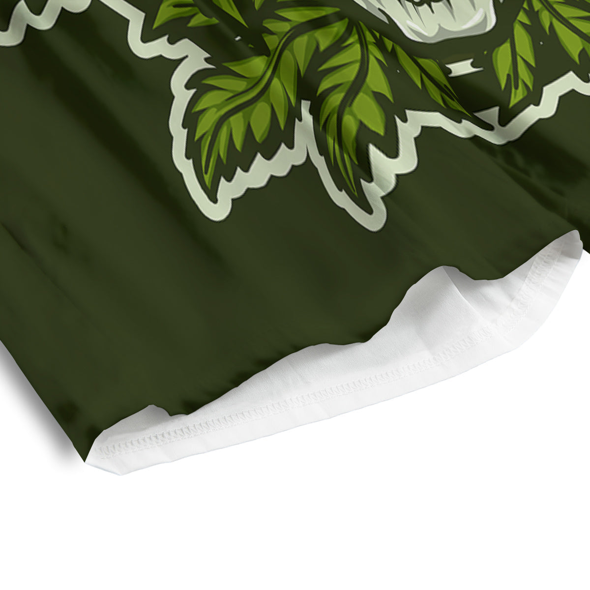 Skull Cannabis Print Men's Athletic Shorts