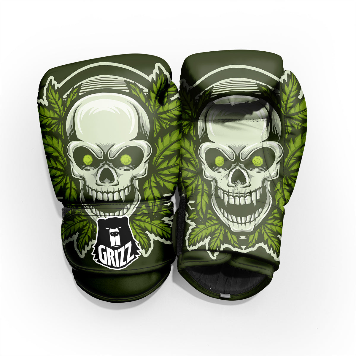 Skull Cannabis Print Pro Boxing Glove