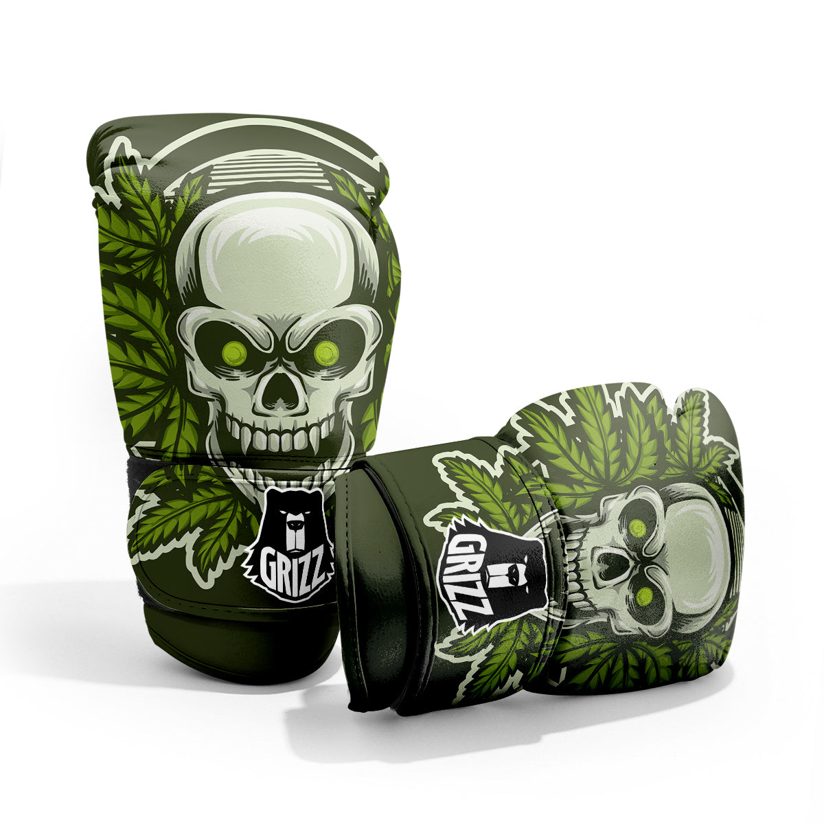 Skull Cannabis Print Pro Boxing Glove