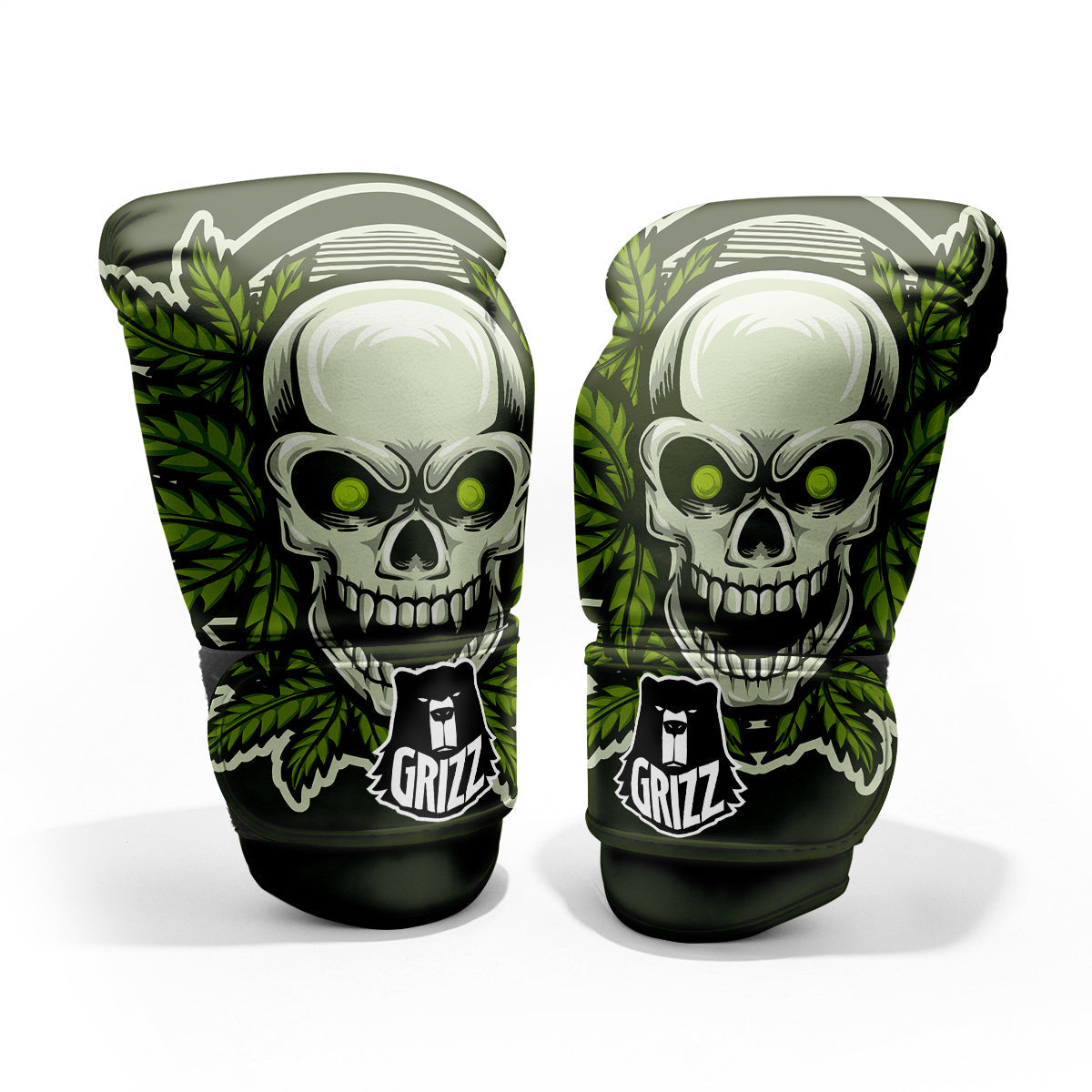 Skull Cannabis Print Pro Boxing Glove