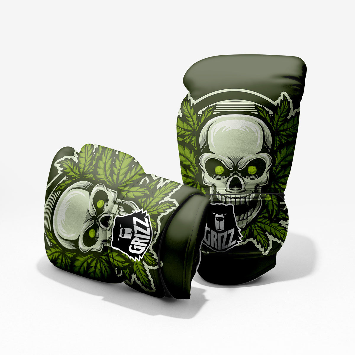 Skull Cannabis Print Pro Boxing Glove