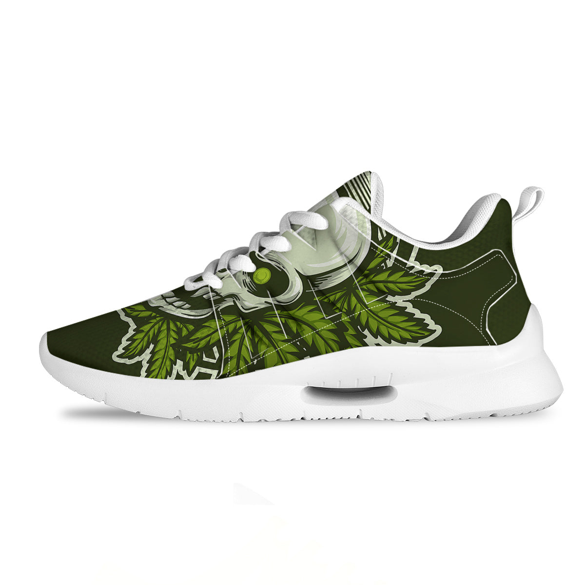 Skull Cannabis Print Tennis Shoes-grizzshop
