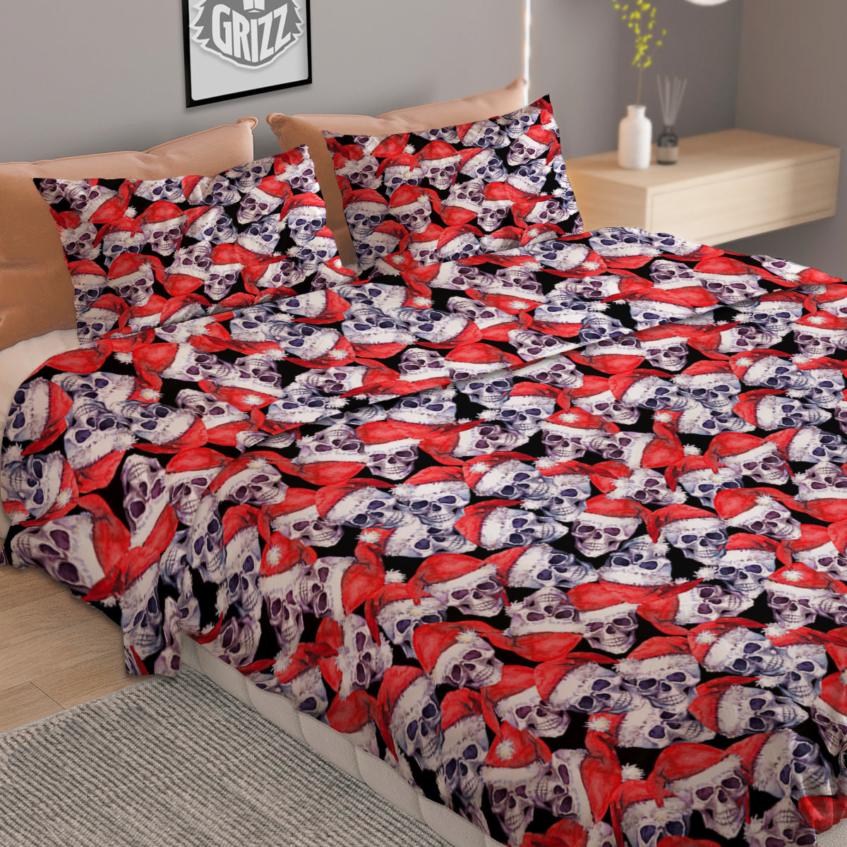 Sandwich Grey Doodle Print Pattern Duvet Cover Bedding Set