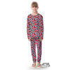 Skull Christmas Santa Print Pattern Kid's Pajamas-grizzshop