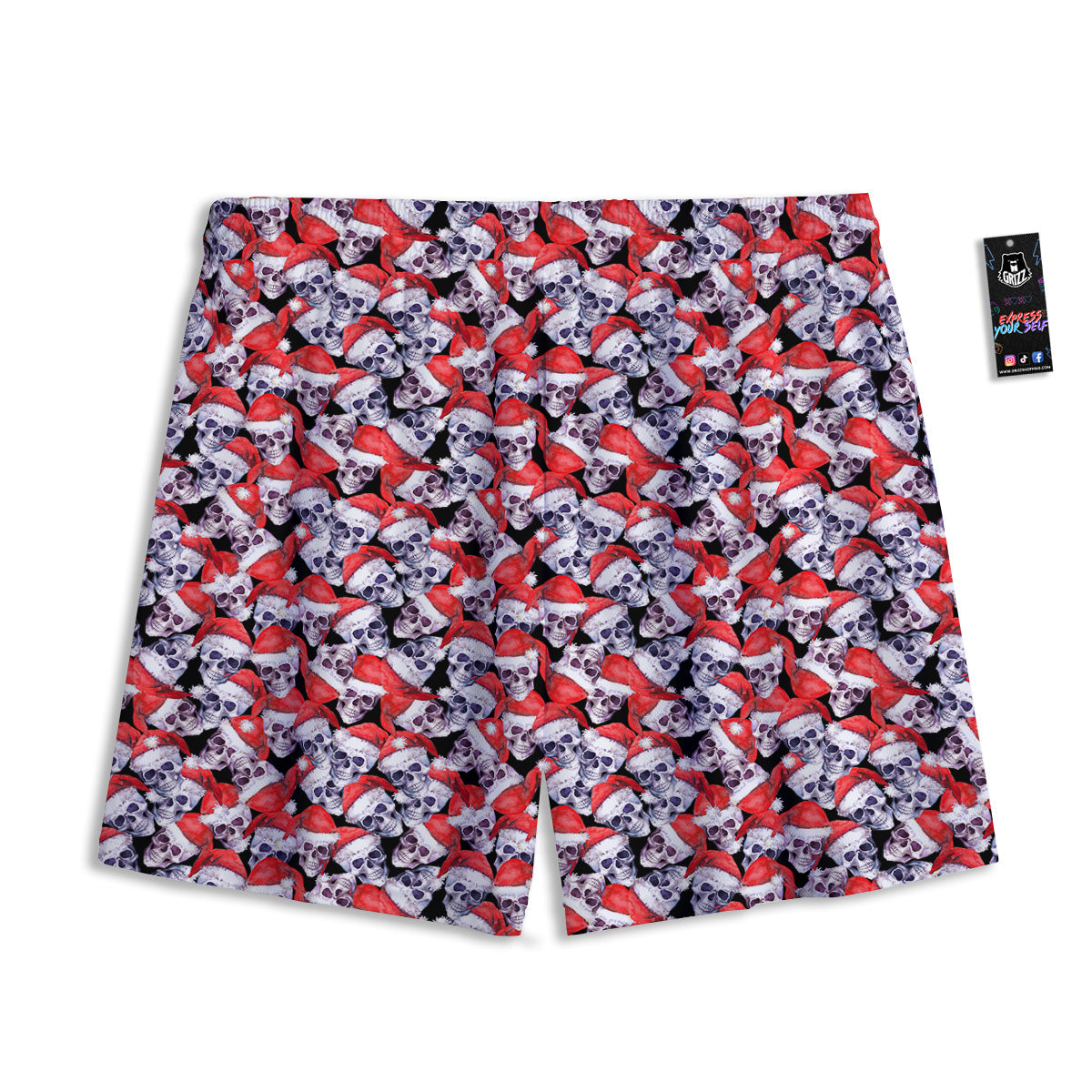 Sandwich Grey Doodle Print Pattern Mesh Shorts