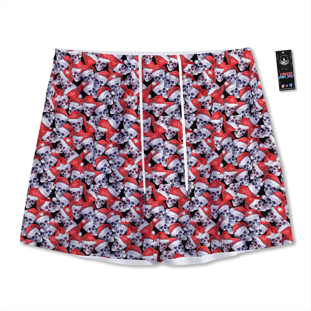 Sandwich Grey Doodle Print Pattern Mesh Shorts