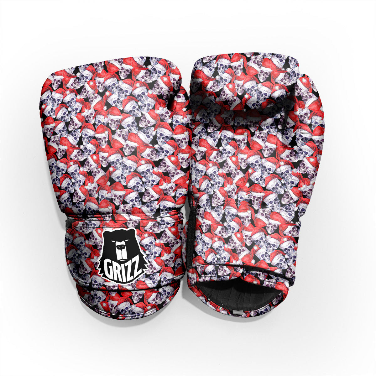 Skull Christmas Santa Print Pattern Pro Boxing Glove