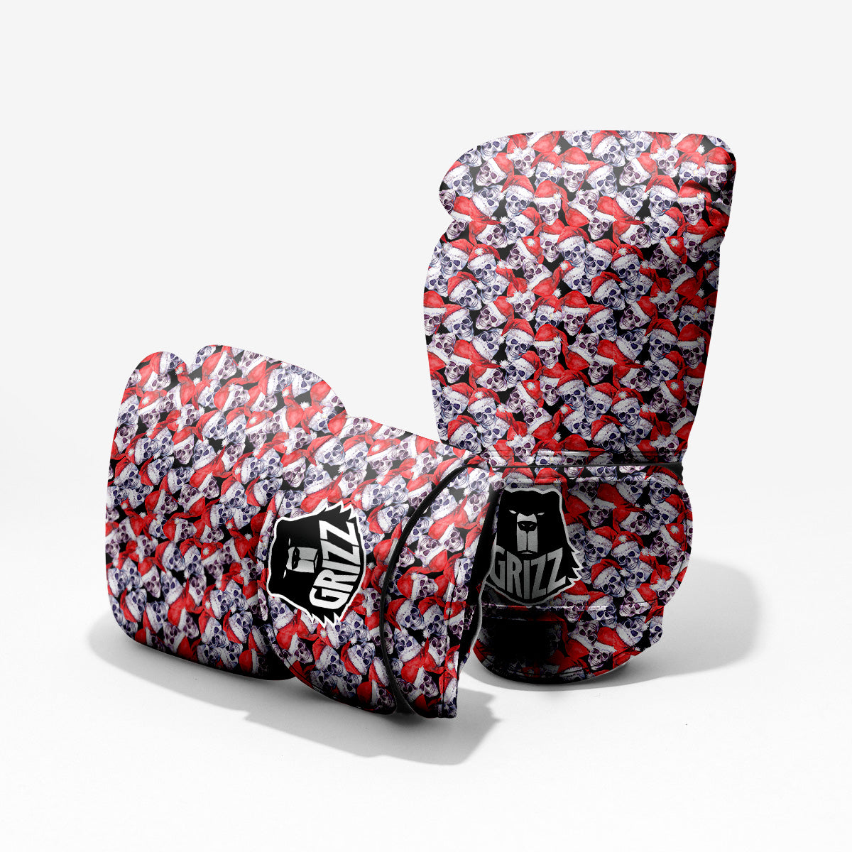 Skull Christmas Santa Print Pattern Pro Boxing Glove