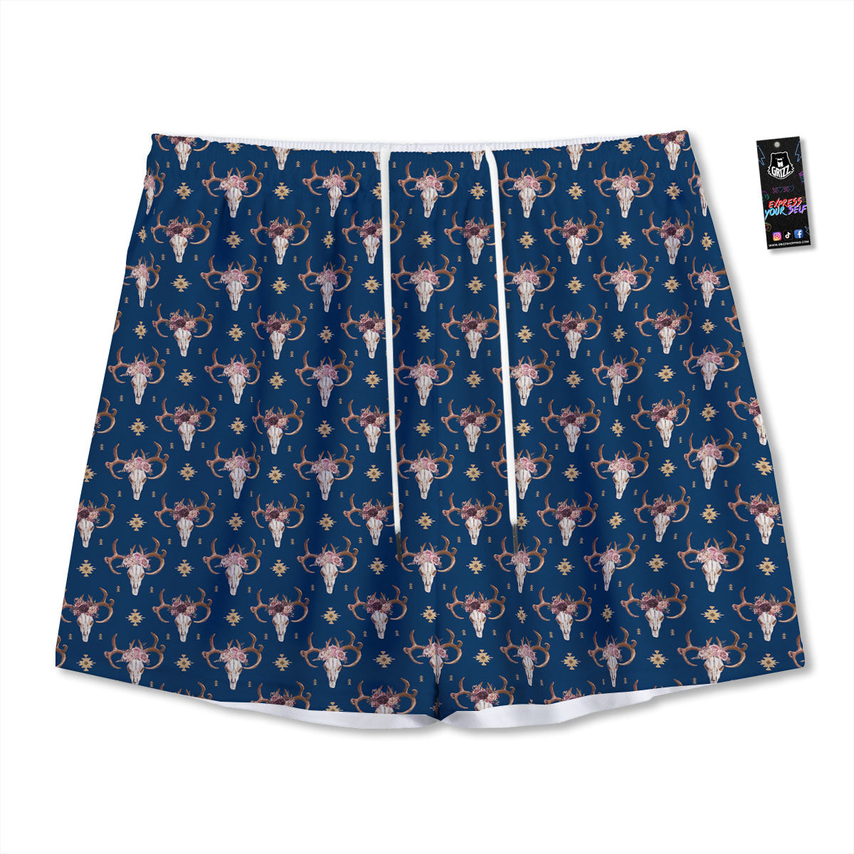 Santa Claus Cute Print Pattern Mesh Shorts