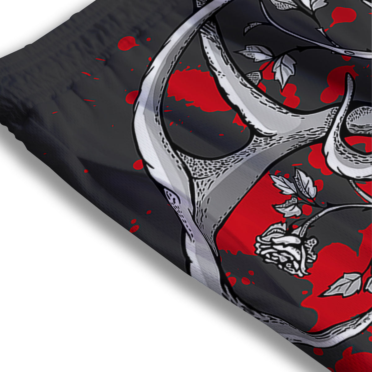 Skull Deer Vintage Print Mesh Shorts