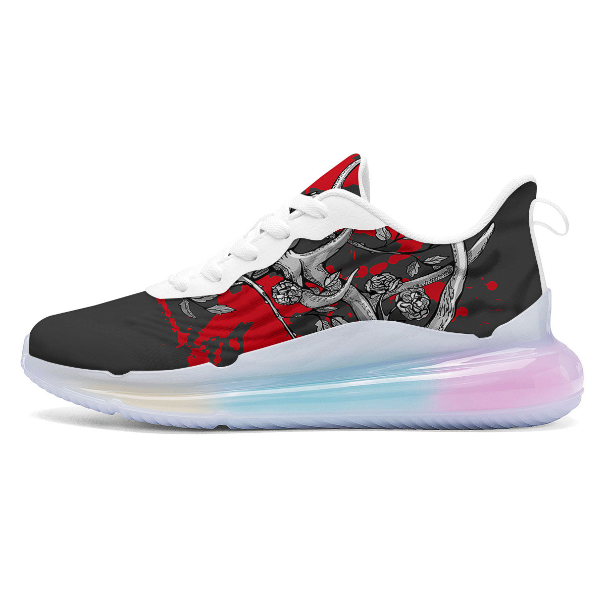 Skull Deer Vintage Print Running Sneakers-grizzshop