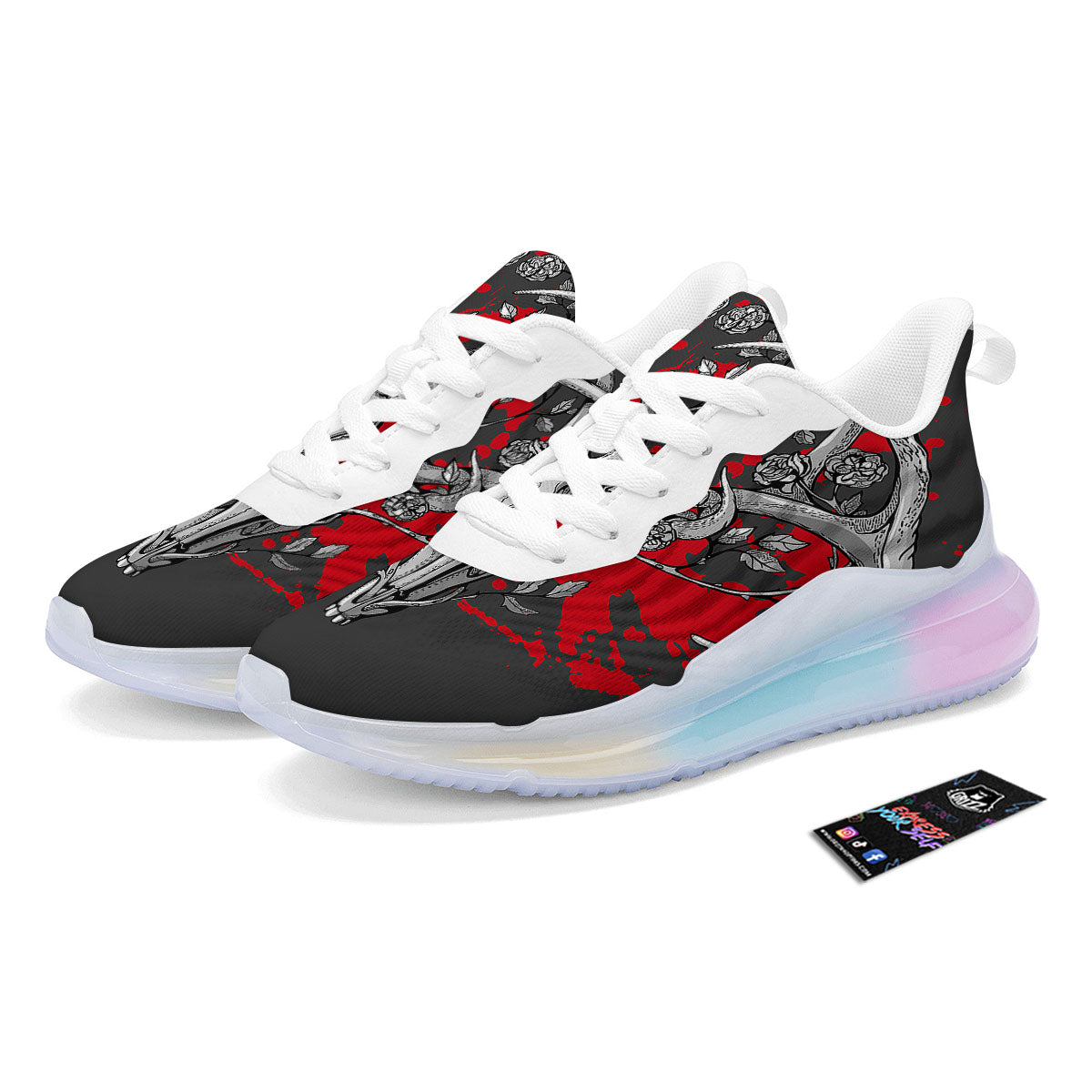 Skull Deer Vintage Print Running Sneakers-grizzshop