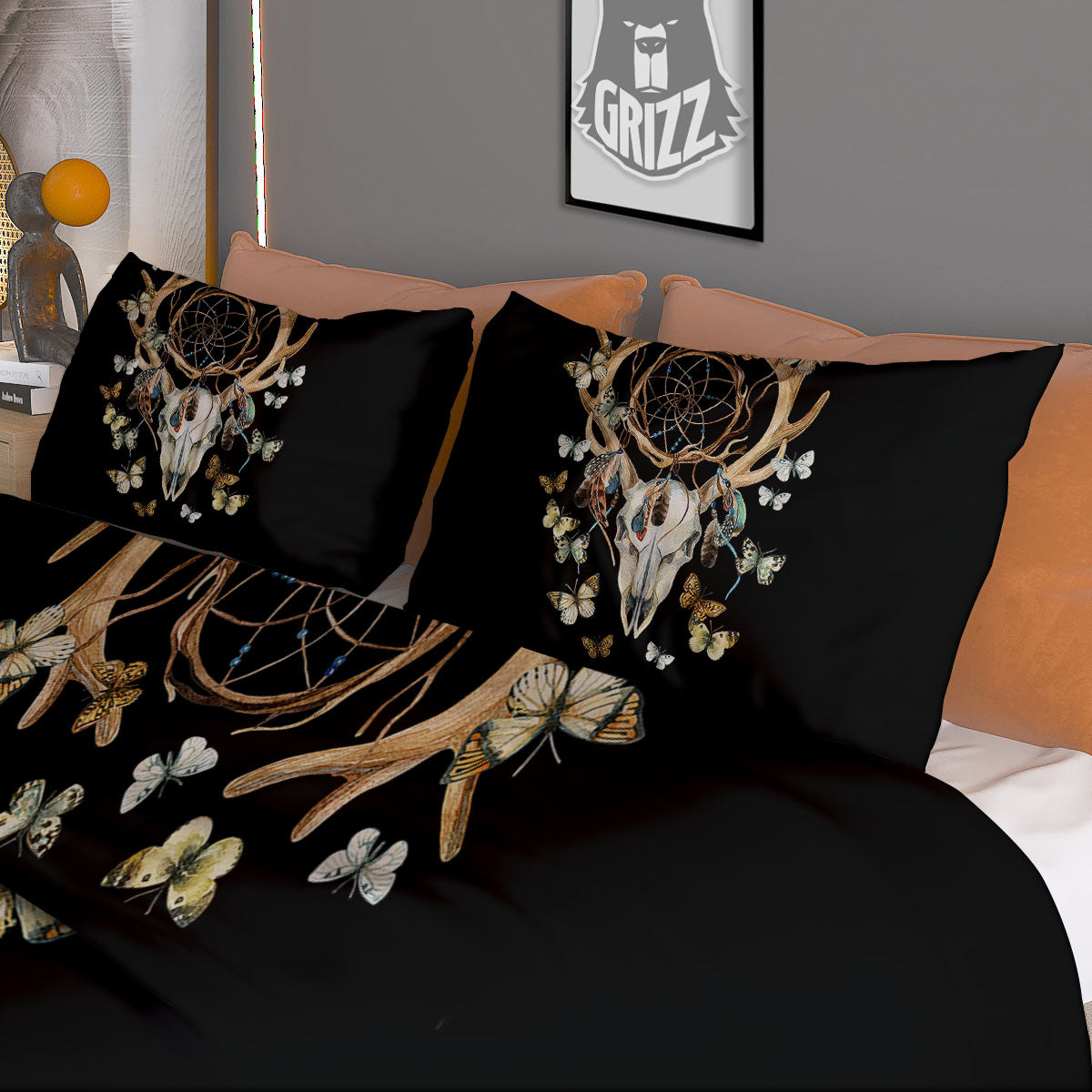 Skull Dreamcatcher Deer Print Duvet Cover Bedding Set
