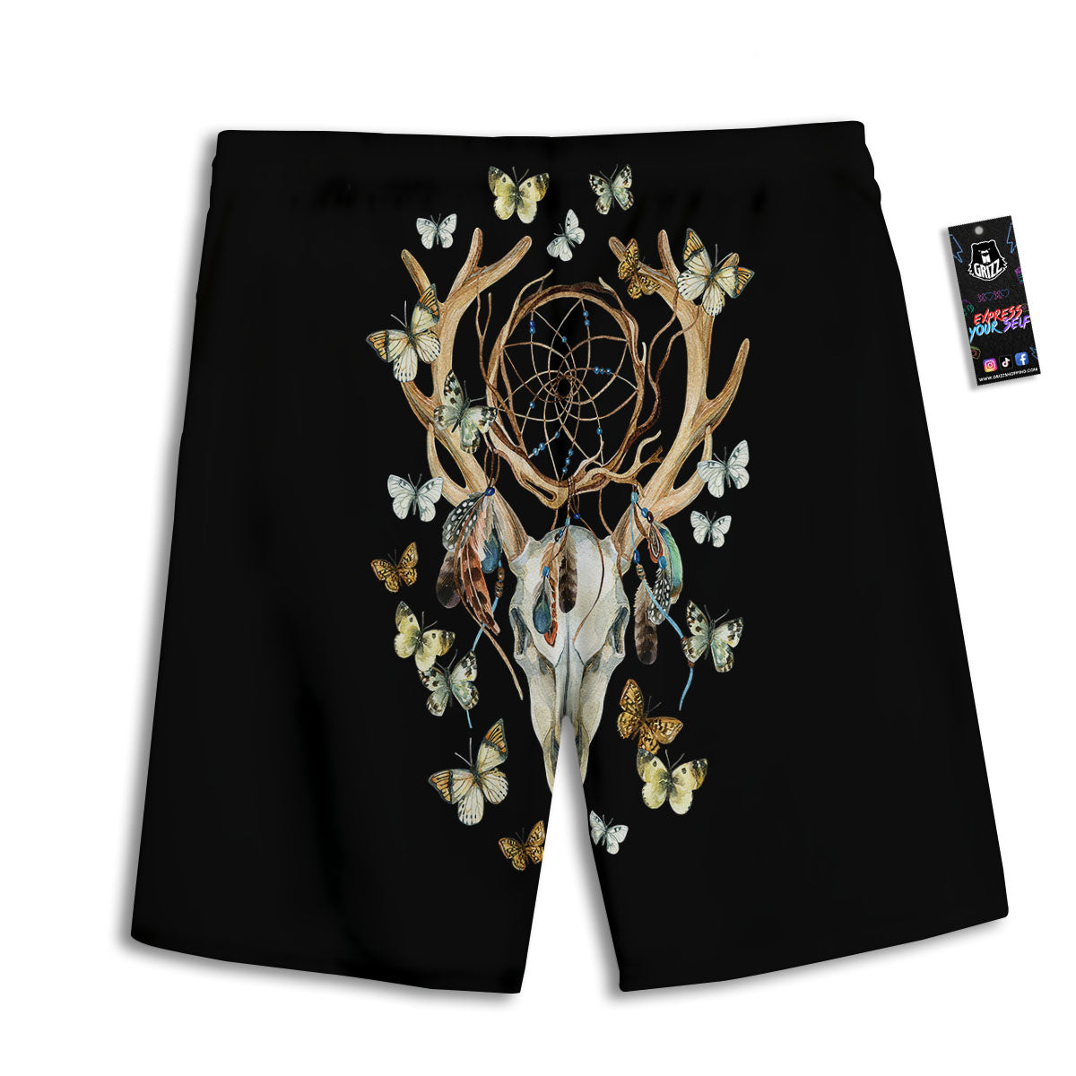 Spider Web Halloween Print Men's Athletic Shorts