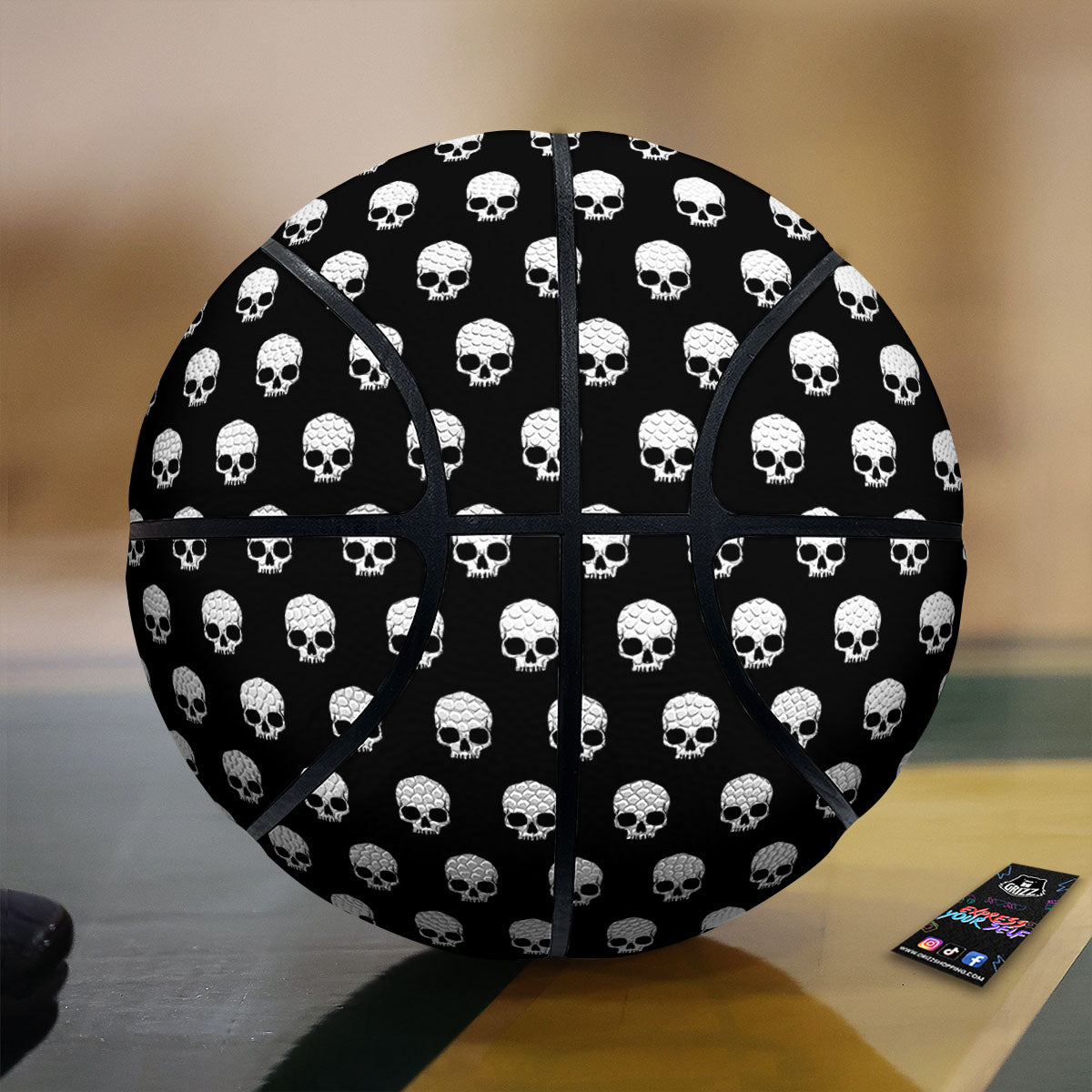 Skull Emo Print Pattern Basketball-grizzshop