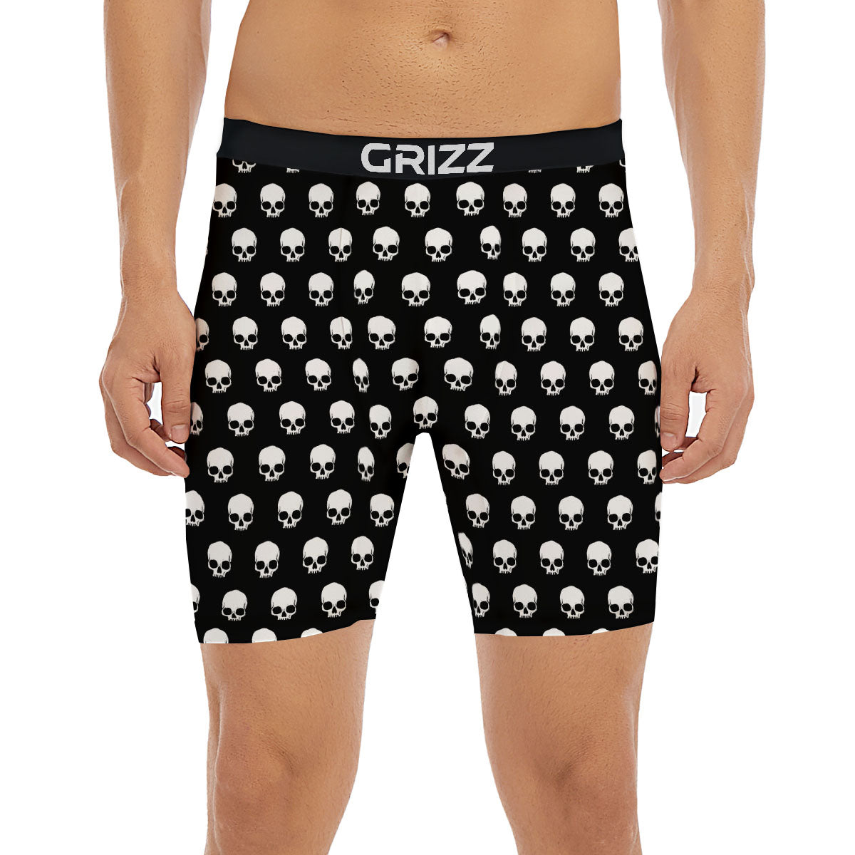 Skull Emo Print Pattern Boxer Briefs-grizzshop