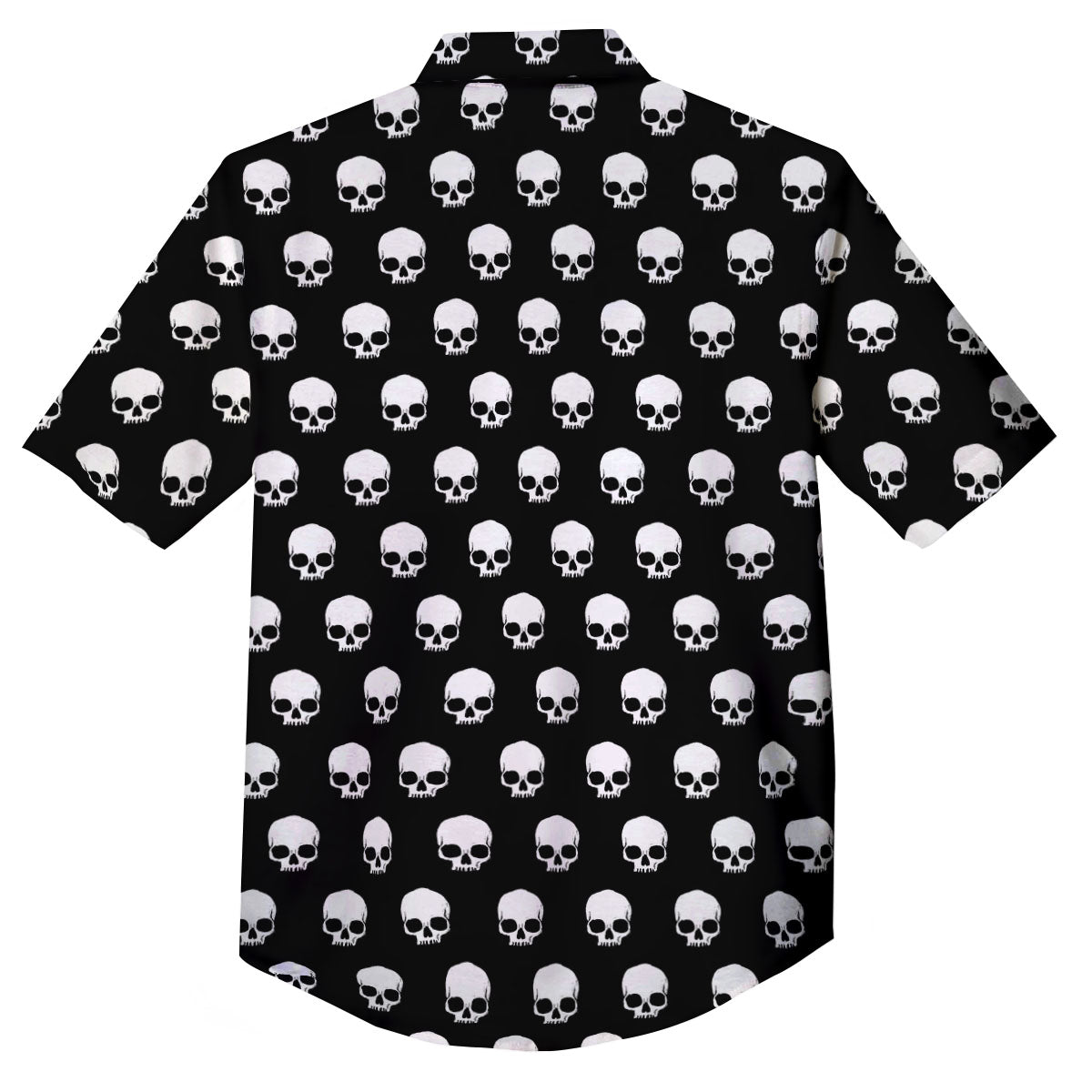 Skull Emo Print Pattern Button Up Shirt-grizzshop