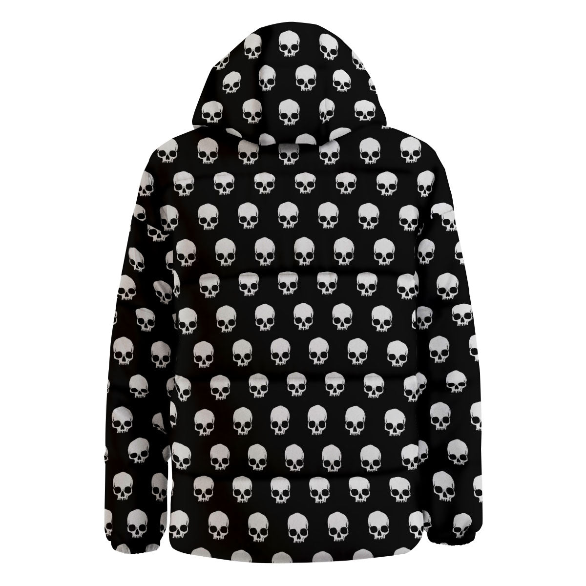 Skull Emo Print Pattern Down Jacket-grizzshop