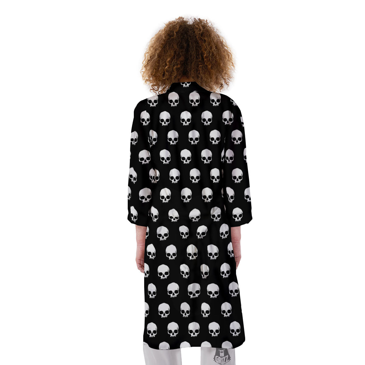 Skull Emo Print Pattern Kimono-grizzshop