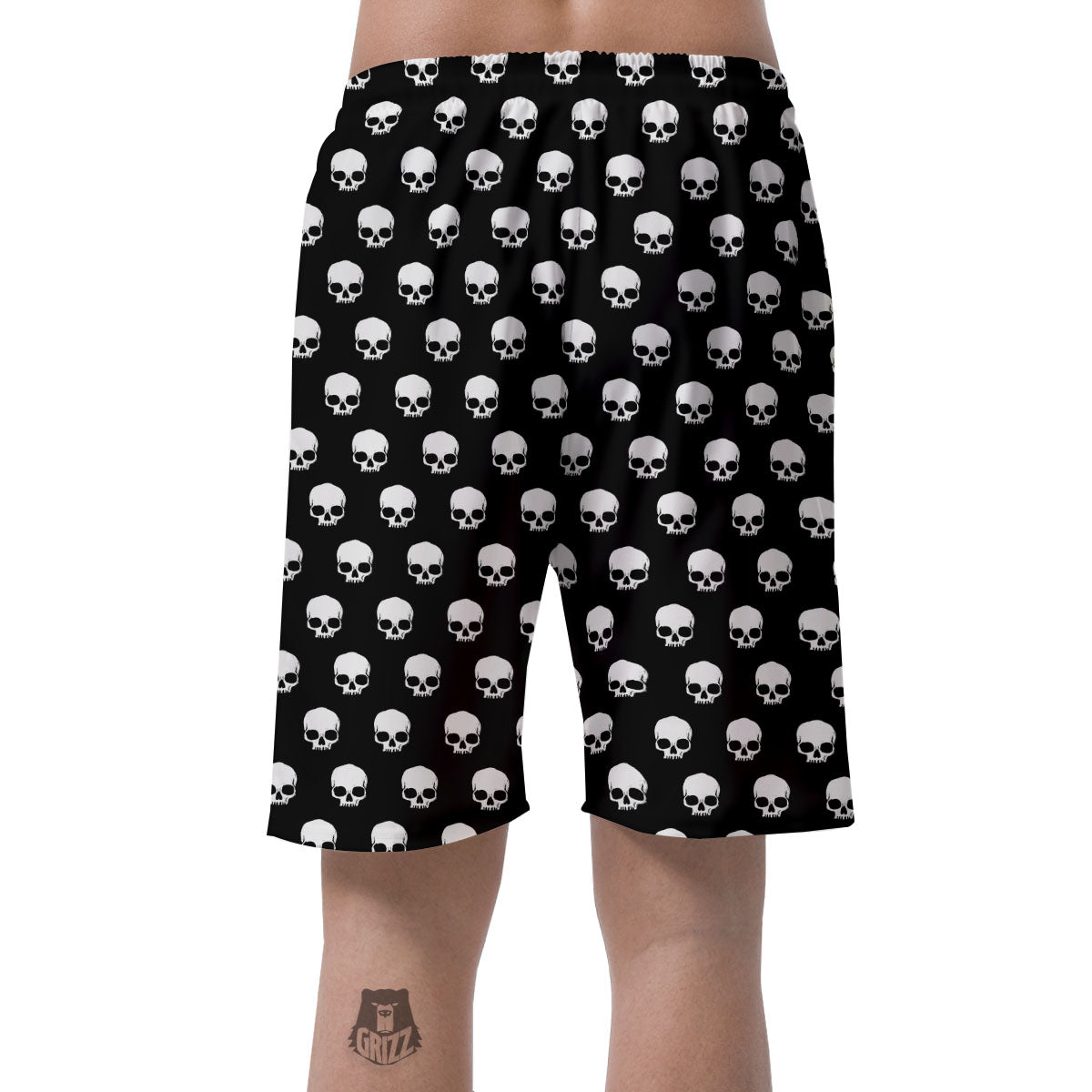 Skull Emo Print Pattern Men's Shorts-grizzshop