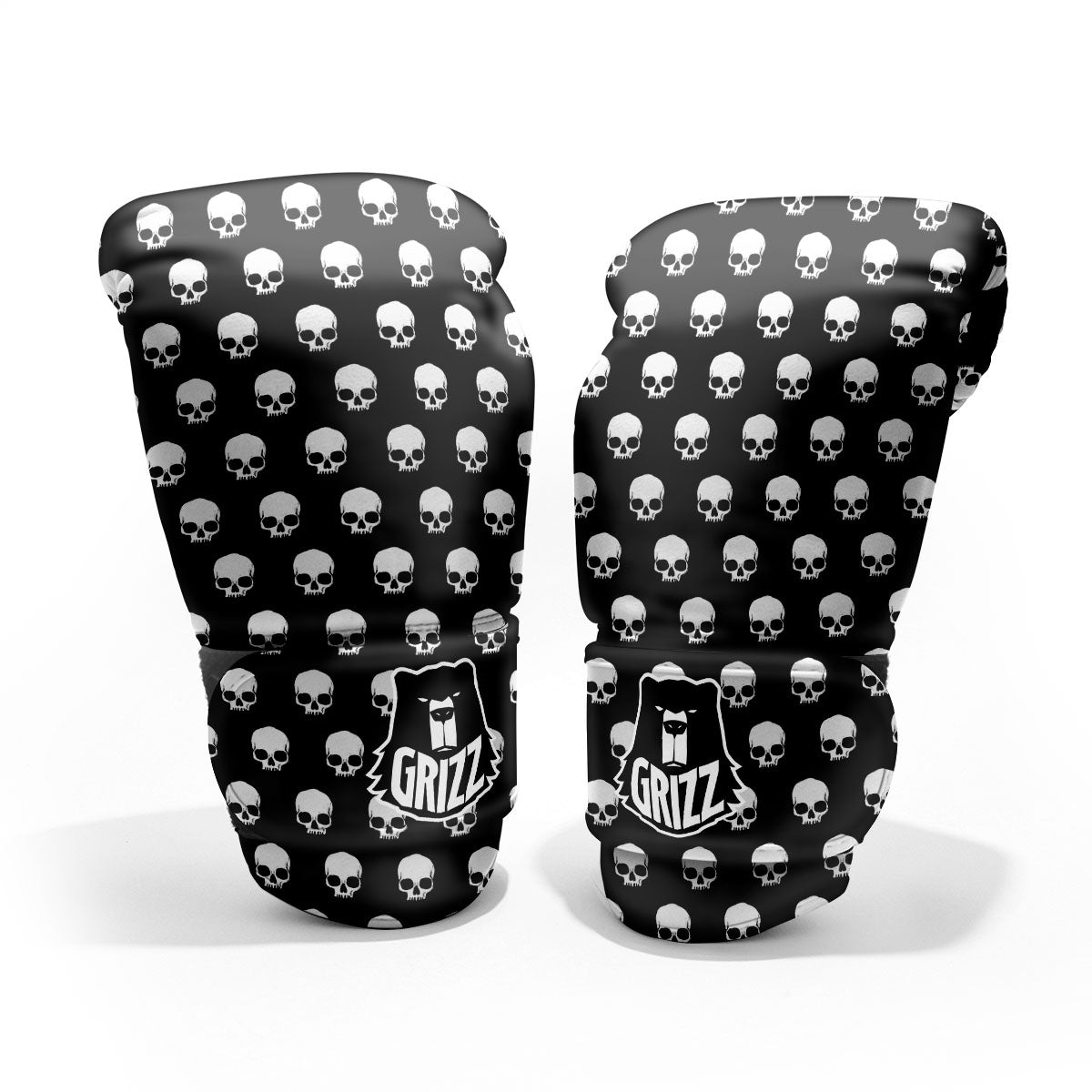 Skull Emo Print Pattern Sparring Gloves-grizzshop
