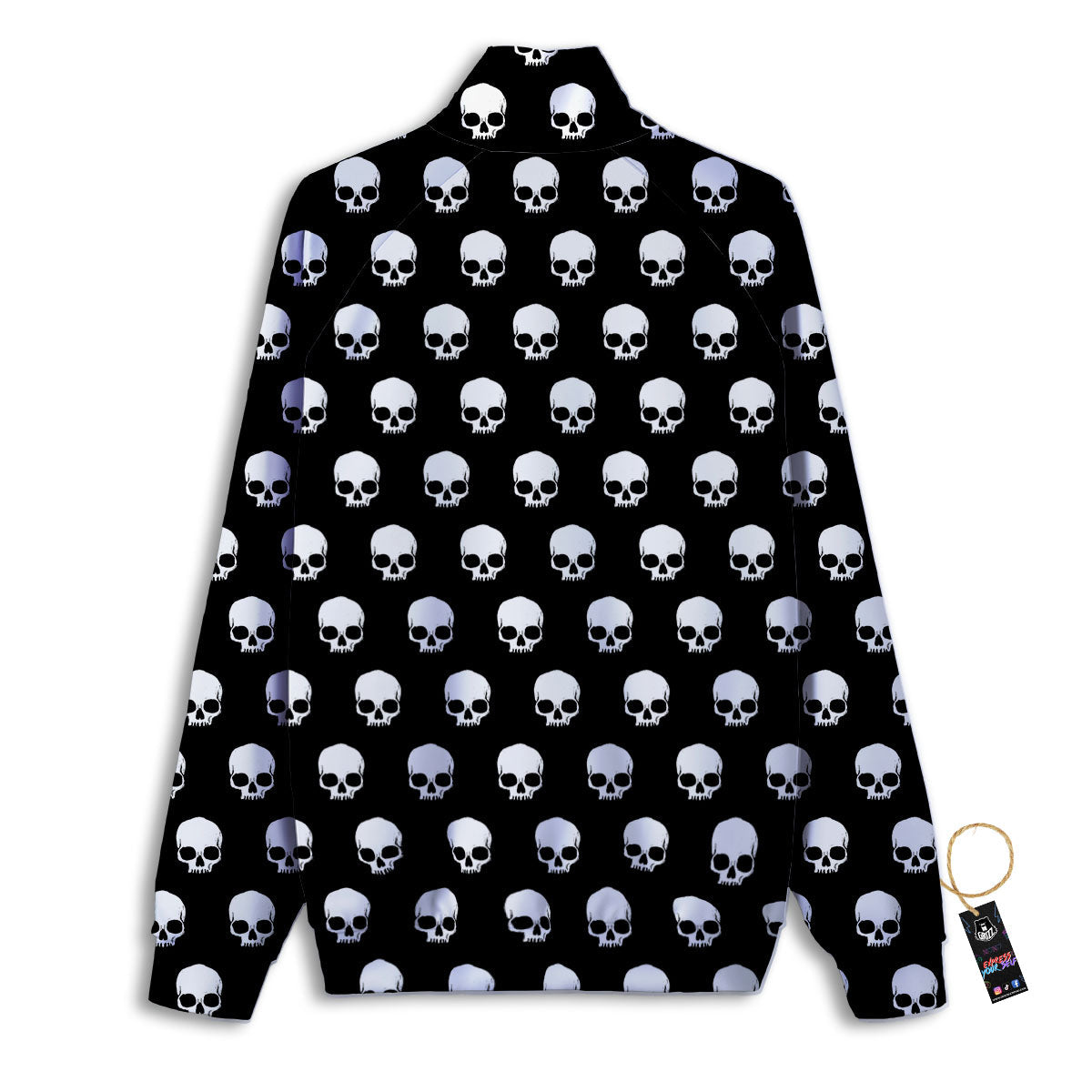 Skull Emo Print Pattern Track Jacket-grizzshop