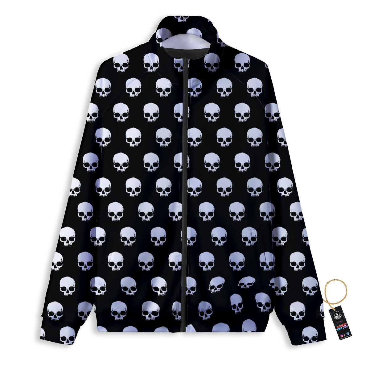 Skull Emo Print Pattern Track Jacket-grizzshop