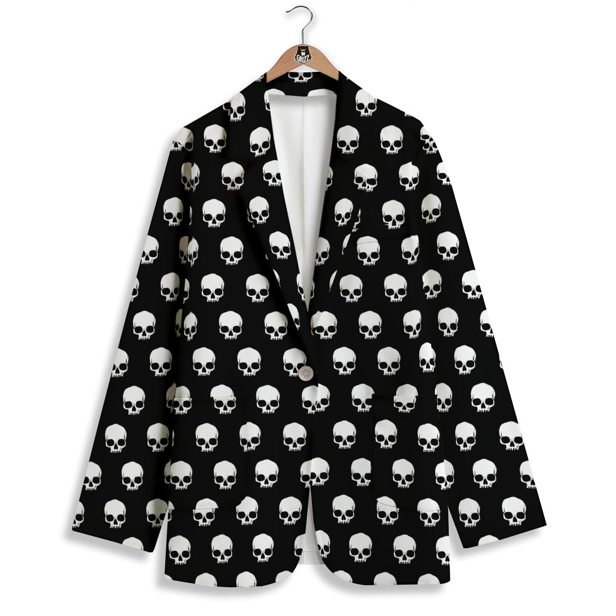 Skull Emo Print Pattern Women's Blazer-grizzshop