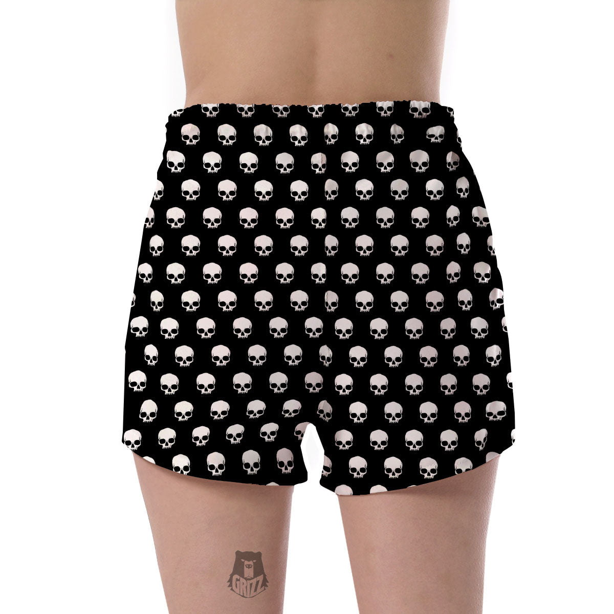 Skull Emo Print Pattern Women's Shorts-grizzshop