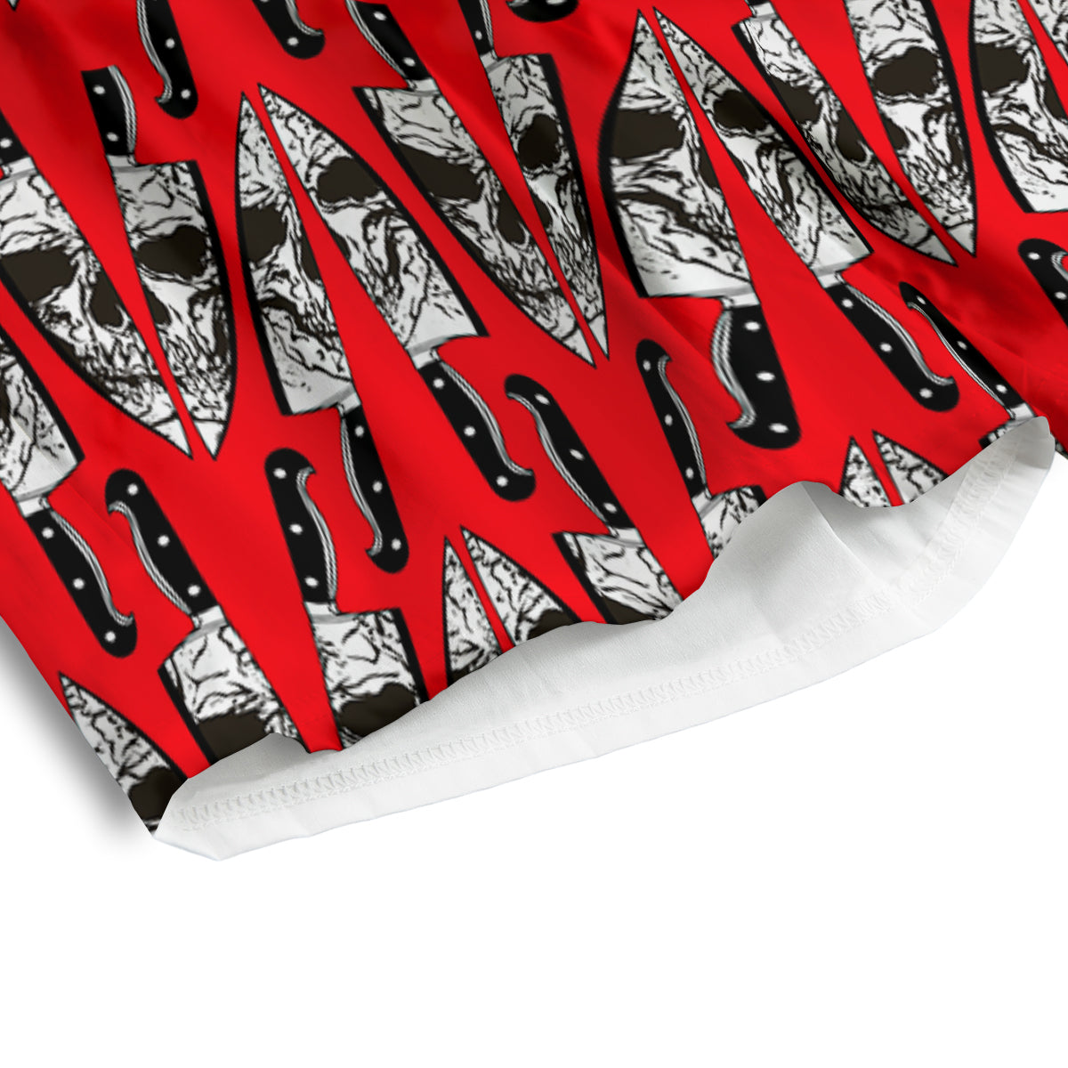 Skull Face Reflection Knife Print Pattern Men's Athletic Shorts