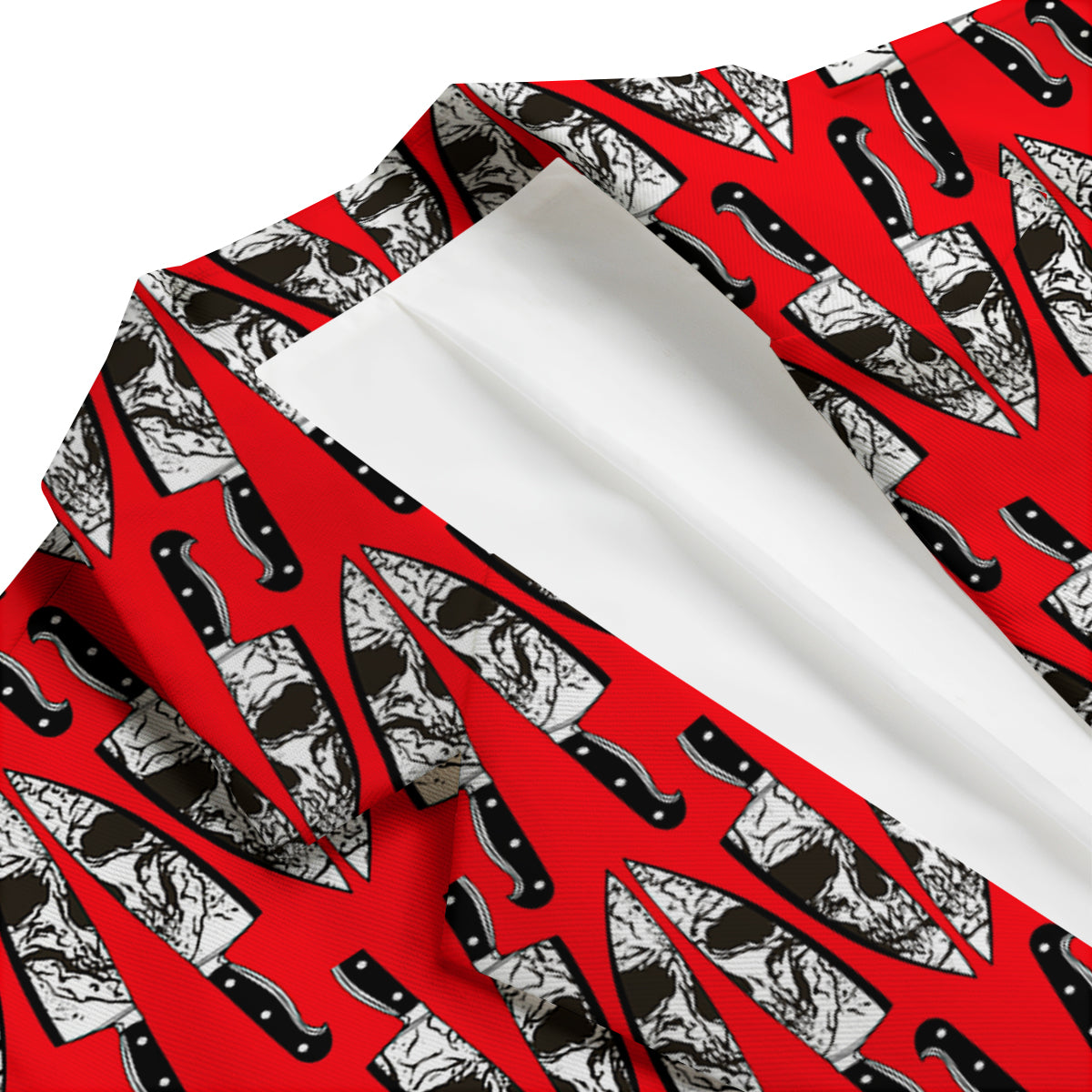 Skull Face Reflection Knife Print Pattern Men's Blazer-grizzshop
