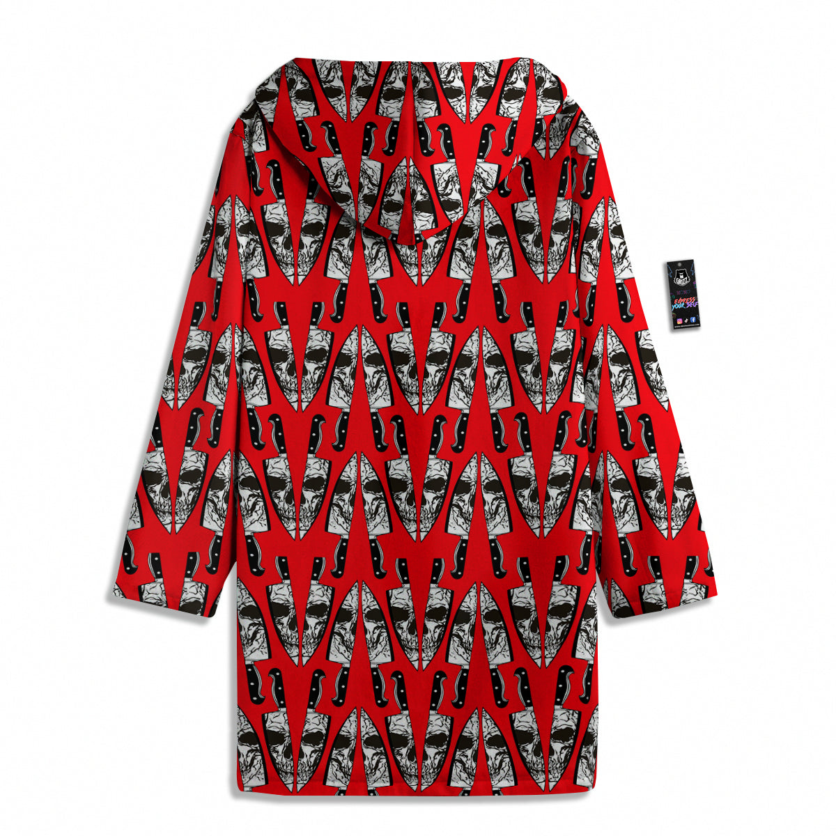 Skull Face Reflection Knife Print Pattern Men's Windbreaker Jacket-grizzshop