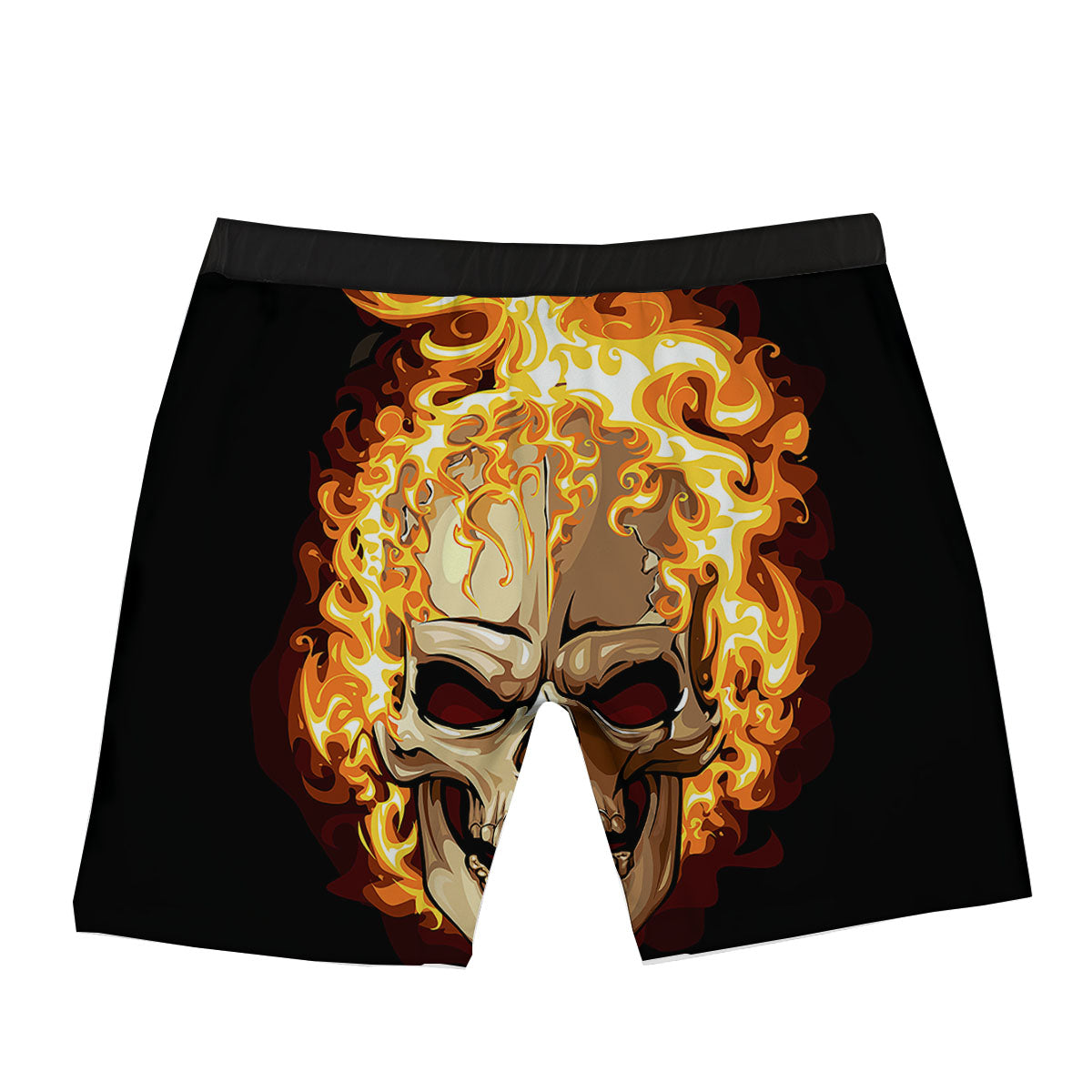 Skull Fire Print Boxer Briefs-grizzshop