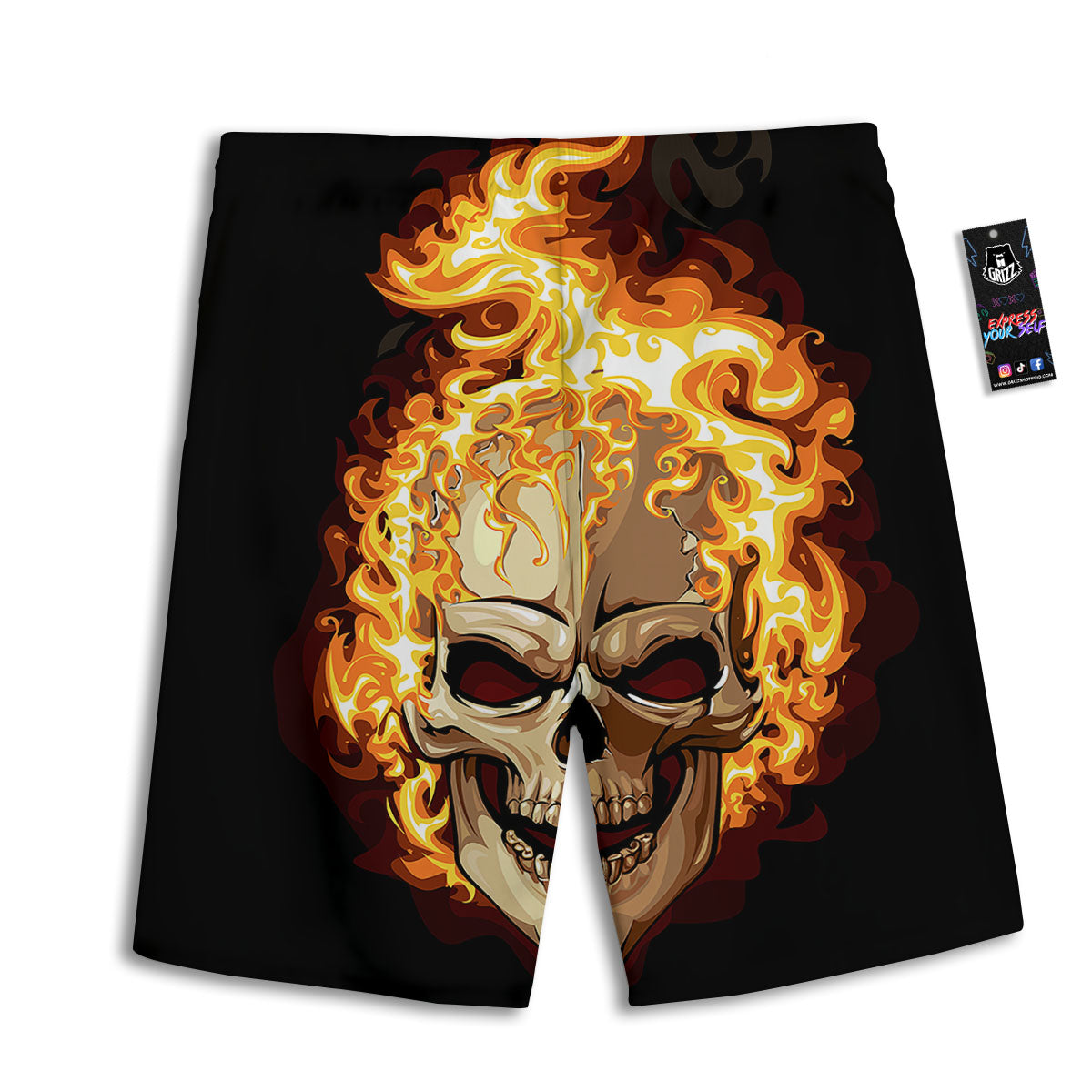 Spiral Halloween Print Men's Athletic Shorts