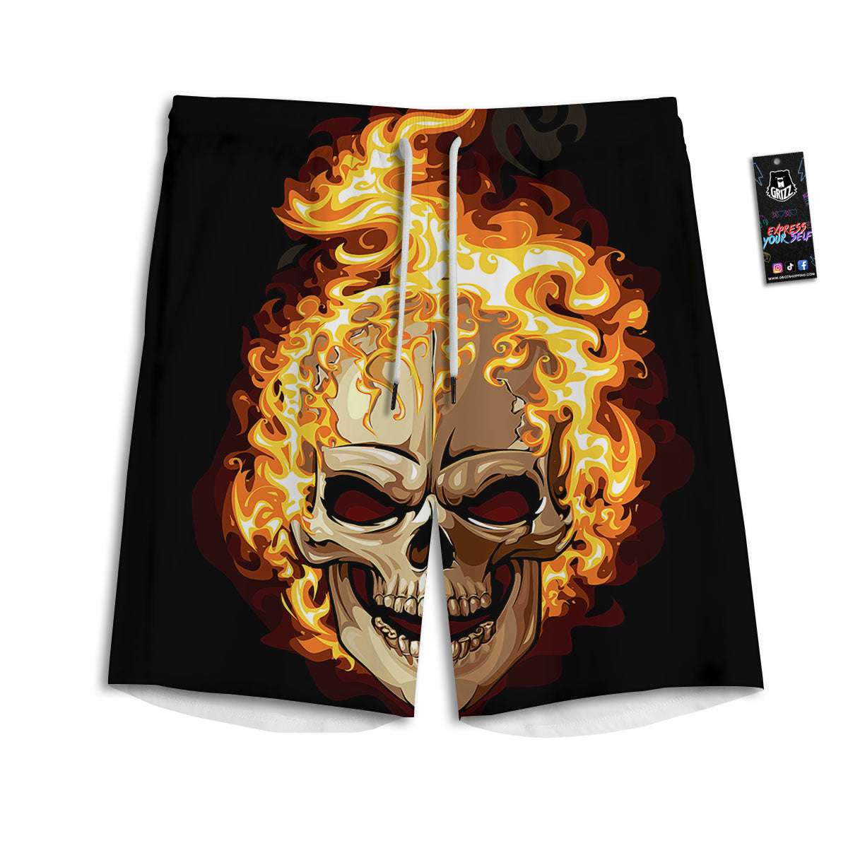Spiral Halloween Print Men's Athletic Shorts