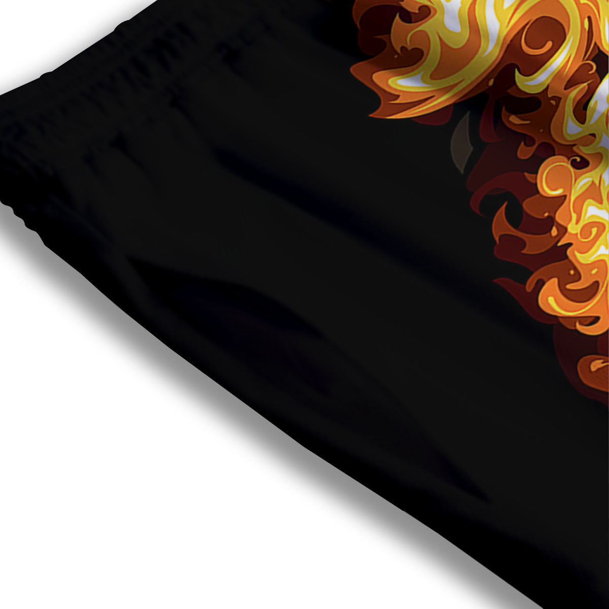 Skull Fire Print Mesh Shorts
