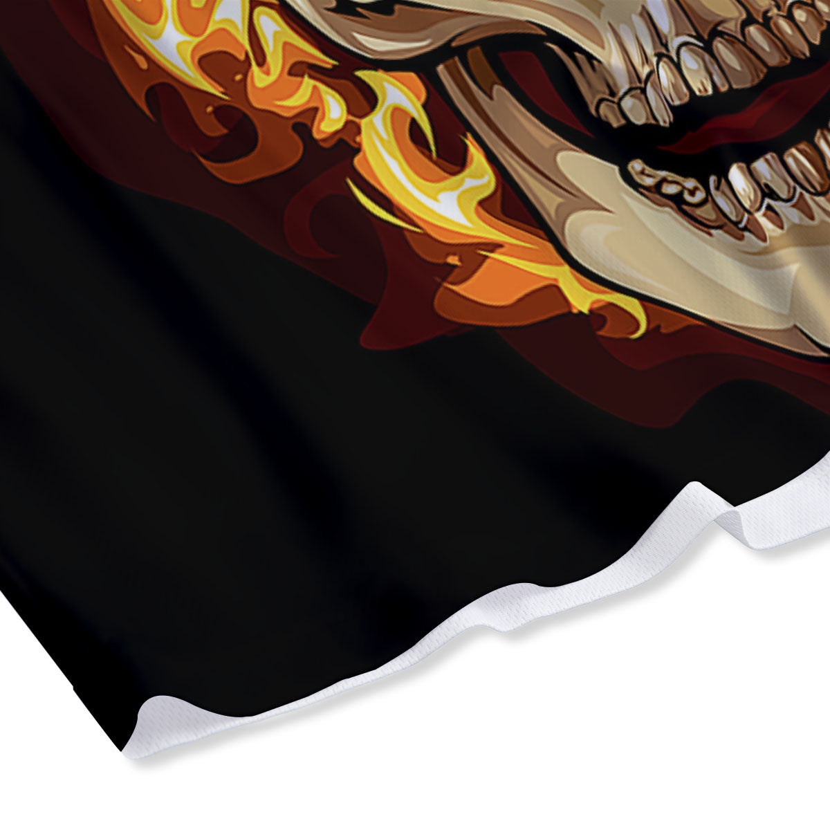 Skull Fire Print Mesh Shorts