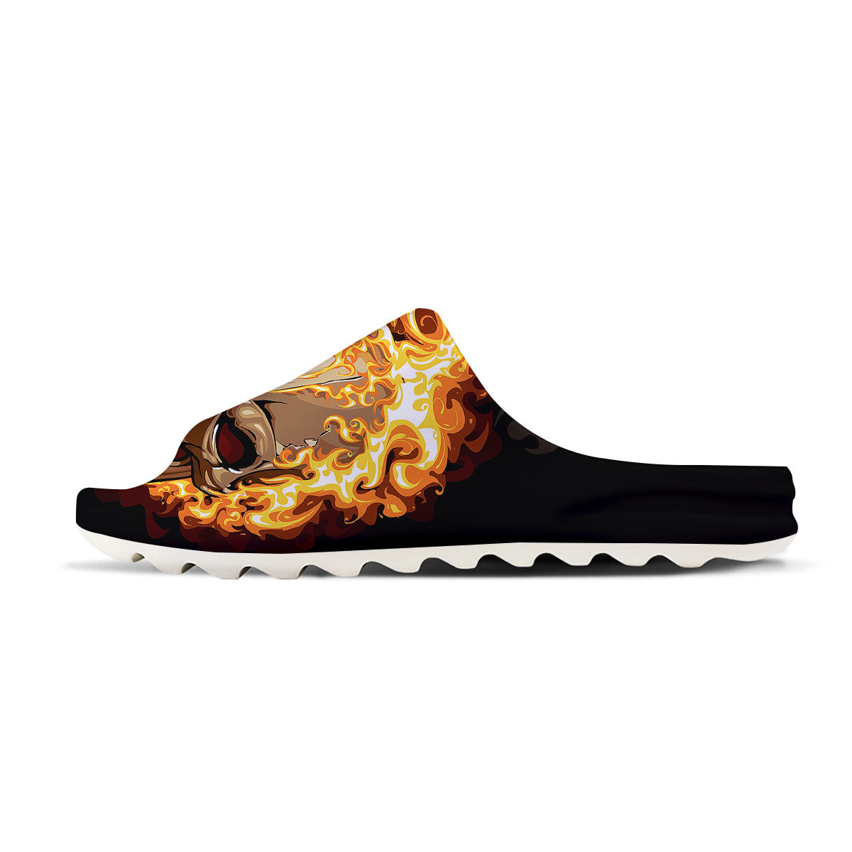 Skull Fire Print Sandals-grizzshop