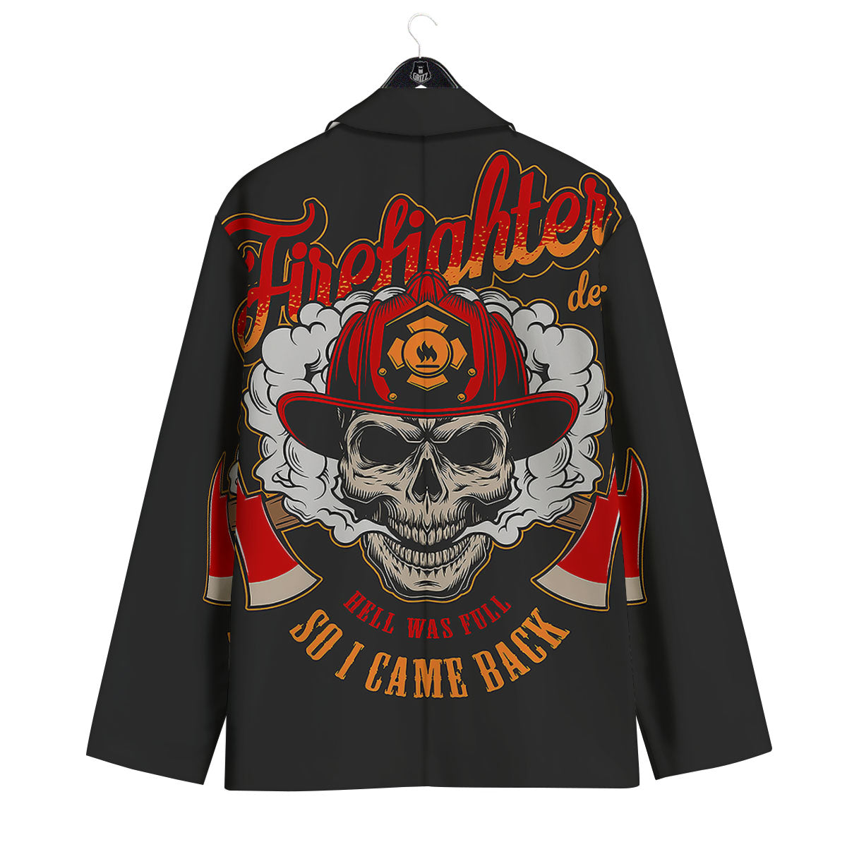 Skull Firefighter Department Print Men's Sport Coat-grizzshop