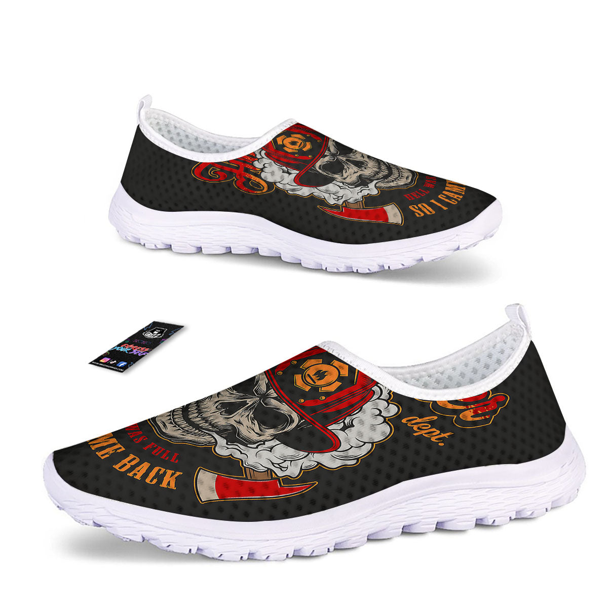 Skull Firefighter Department Print Nurse Shoes-grizzshop