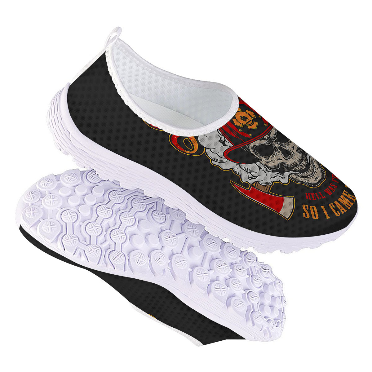 Skull Firefighter Department Print Nurse Shoes-grizzshop