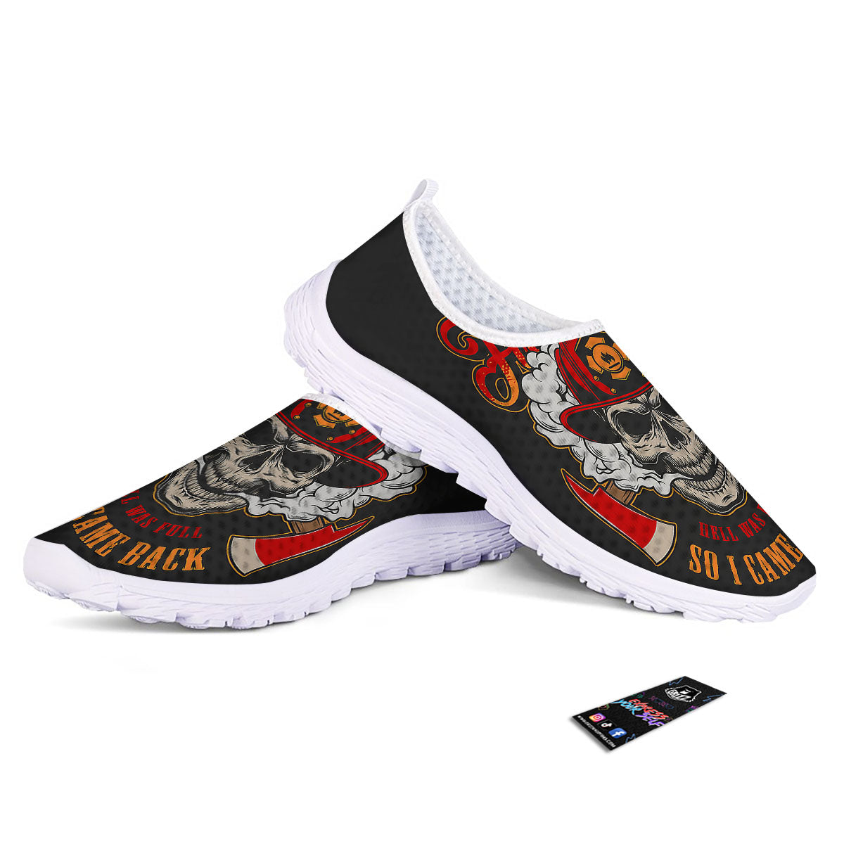 Skull Firefighter Department Print Nurse Shoes-grizzshop