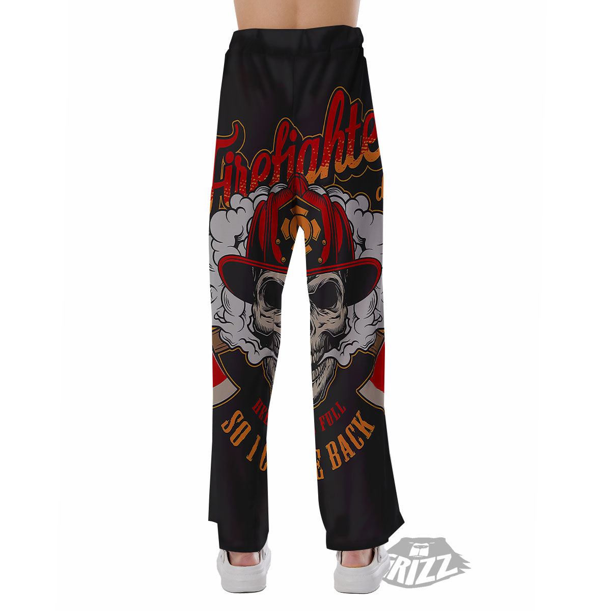 Skull Firefighter Department Print Pajama Pants-grizzshop