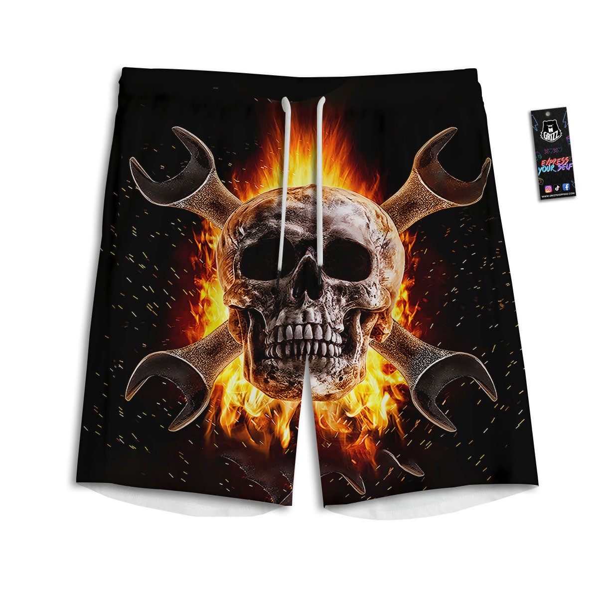 Spiritual Elephant Indian Tribal Print Men's Athletic Shorts